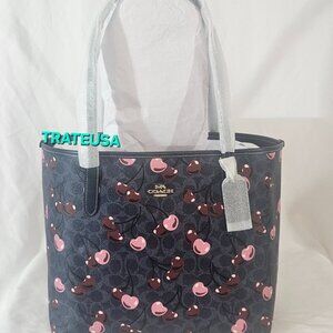 City Tote Bag In Signature Canvas With Cherry Print